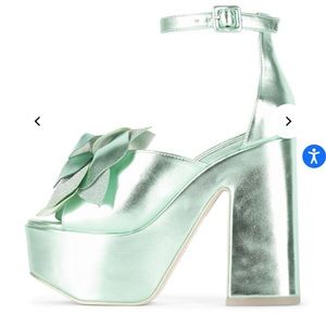 NIB Jeffrey Campbell mint metallic platforms
